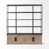 Light Brown Wood And Iron Shelving Unit With 3 Shelves
