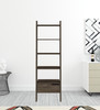 70" Brown Five Tier Ladder Bookcase with A Drawer