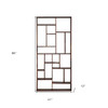 86" Natural and Brown Wood Ten Tier Bookcase