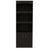 71" Light Gray Three Tier Bookcase with Two doors