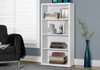 White Wood Adjustable Four Tier Bookcase