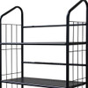 Black Five Shelf Metal Standing Book Shelf
