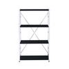 42" Black and Silver Metal Four Tier Etagere Bookcase