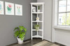 60" White Solid Wood Corner Bookcase