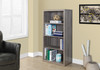 48" Dark Taupe Wood Bookcase