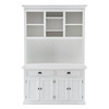 87" White Solid Wood Adjustable Two Tier Bookcase