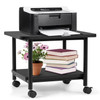 Black Multipurpose 2-Tiered Mobile Wheeled Printer Cart Stand