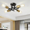 Gold/Black 4-Light Modern Flush Mount Sputnik Ceiling Light Fixture