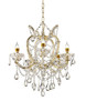 Five Light Glam Gold and Faux Crystal Chandelier
