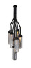 Shaded Empire Six Light Metal and Glass Flush Ceiling Light With Clear Shades