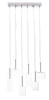 Silver Kitchen Island Six Light Metal LED Ceiling Light With Shades