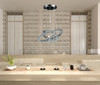 Silver Metal and Crystals LED Dimmable Chandelier