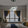 Silver Metal and Crystals LED Dimmable Chandelier