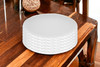 White Six Piece Round Pebbled Porcelain Service For Six Dinner Plate Set