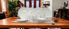 White Sixteen Piece Round Bone China Service For Four Dinnerware Set