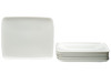 White Six Piece Rectangle Porcelain Service For Six Dinner Plate Set