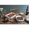 2 Piece Ceramic Stoneware Bakeware Casserole Dish Set in White
