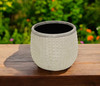 6" Beige Dot Ceramic Indoor Outdoor Round Pot Planter