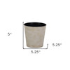 5" Cream Recycled Plastic Indoor Outdoor Round Pot Planter