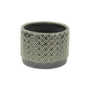 7" Gray Geometric Ceramic Indoor Outdoor Round Pot Planter