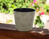 7" Gray Recycled Plastic Indoor Outdoor Round Pot Planter