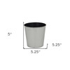 5" Silver Recycled Plastic Indoor Outdoor Round Pot Planter