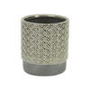 6" Gray Geometric Ceramic Indoor Outdoor Round Pot Planter