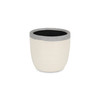 6" Cream and Gray Crackle Glaze Ceramic Indoor Outdoor Round Pot Planter