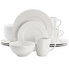 Elama Olevia 16 Piece Embossed Dot Stoneware Dinnerware Set in White
