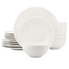 Elama Farrah 18 Piece Round Stoneware Dinnerware Set in White