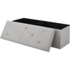 Light Grey Linen Upholstered Bedroom Living Room Entryway Storage Bench Ottoman