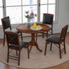 Round 40-inch Solid Wood Farmhouse Kitchen Dining Table in Medium Brown Finish