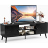 Mid-Century Modern TV Stand in Black Wood Finish for TV up to 60-inches
