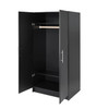 Bedroom Armoire Wardrobe Cabinet with Hanging Rail in Black Wood Finish
