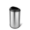 Stainless Steel Black Open Top 13-Gallon Kitchen Trash Can with No Lid