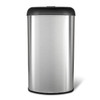 Stainless Steel Black Open Top 13-Gallon Kitchen Trash Can with No Lid