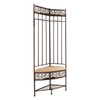 Metal Corner Hall Tree Foyer Entryway Shoe Storage Bench Coat Rack in Copper