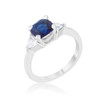 Shonda 1.8ct Sapphire CZ Rhodium Cushion Classic Statement Ring