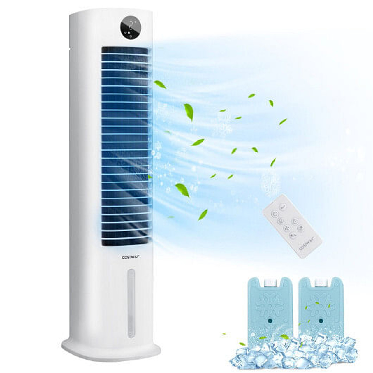 42 Inch 3-in-1 Portable Evaporative Air Cooler Tower Fan with 9H Timer Remote-White
