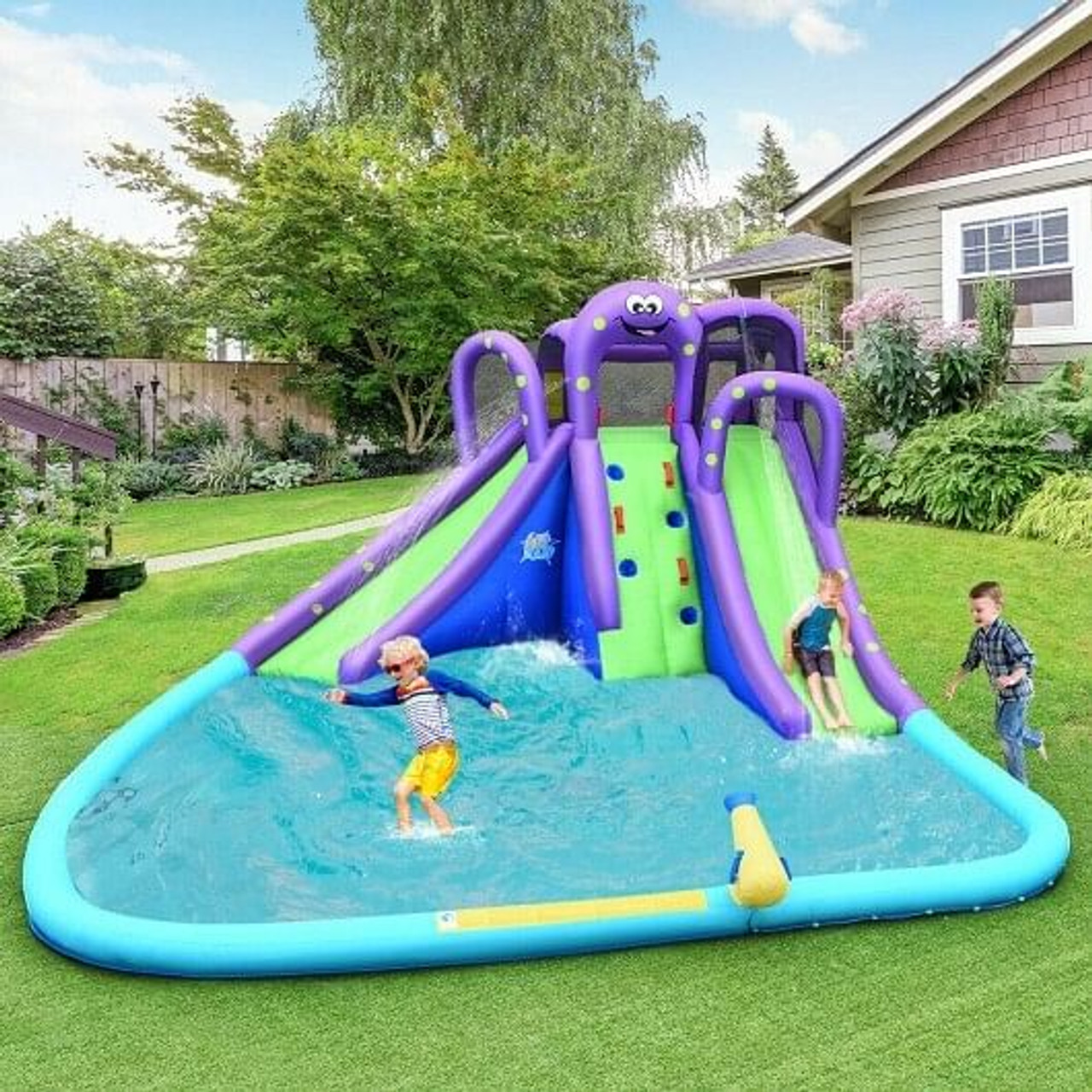 Kids Inflatable Bounce House Water Slide without Blower