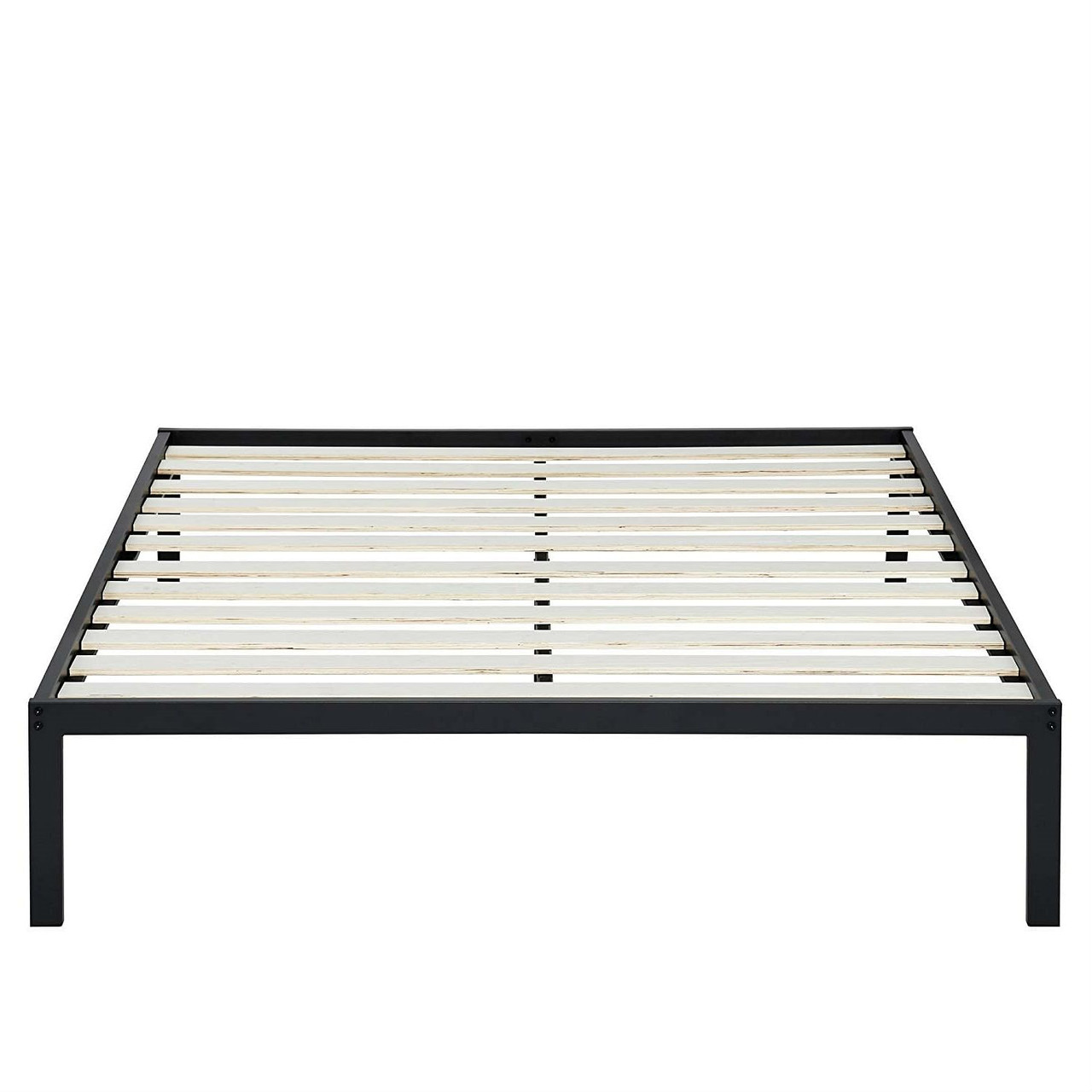 Queen size Steel Metal Platform Bed Frame with Wood Slats