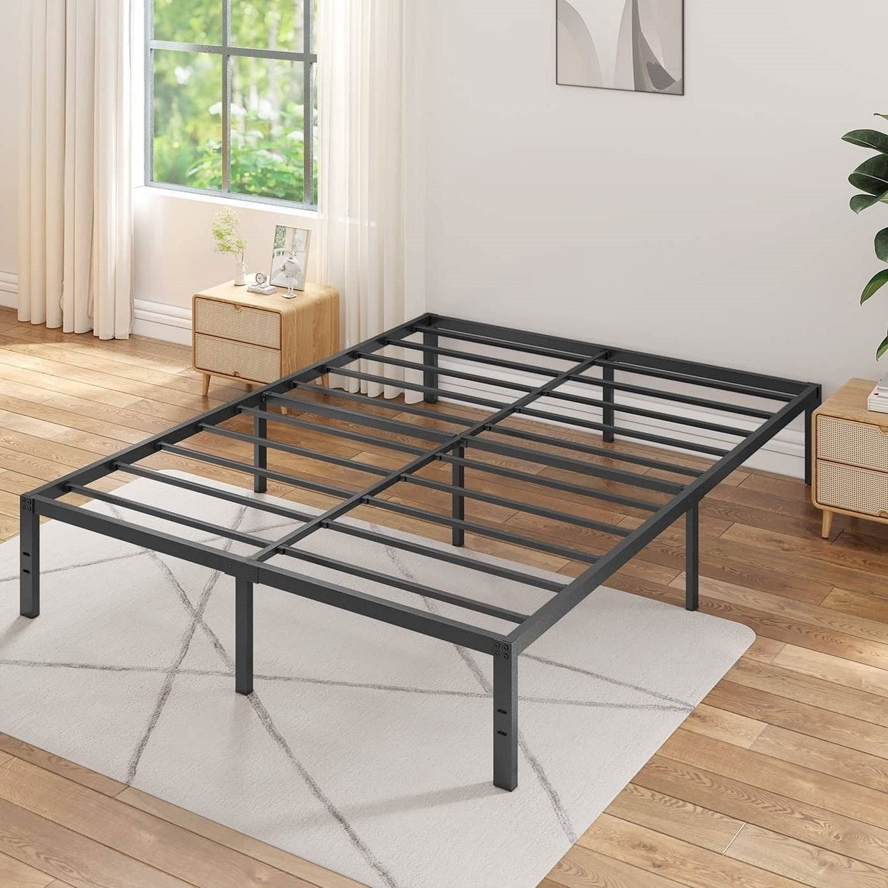 Queen 16-inch Heavy Duty Metal Bed Frame with 3,500 lbs Weight Capacity