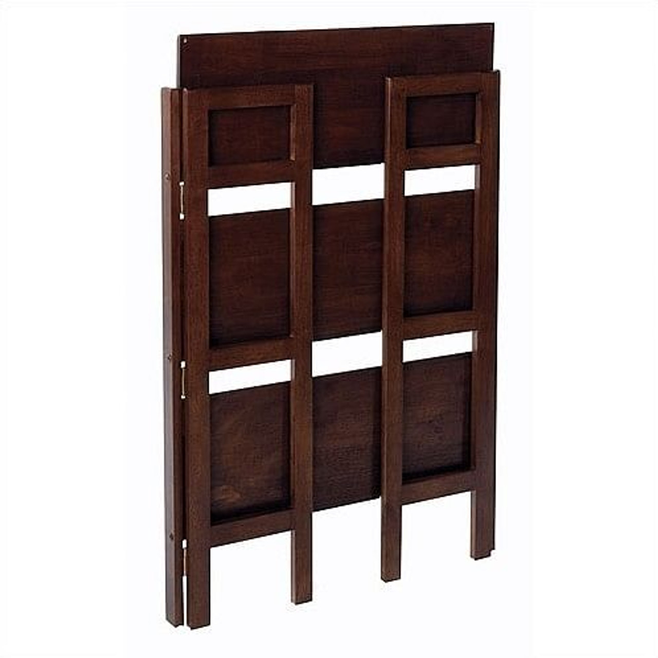 3-Shelf Stackable Folding Bookcase in Distressed Walnut Finish