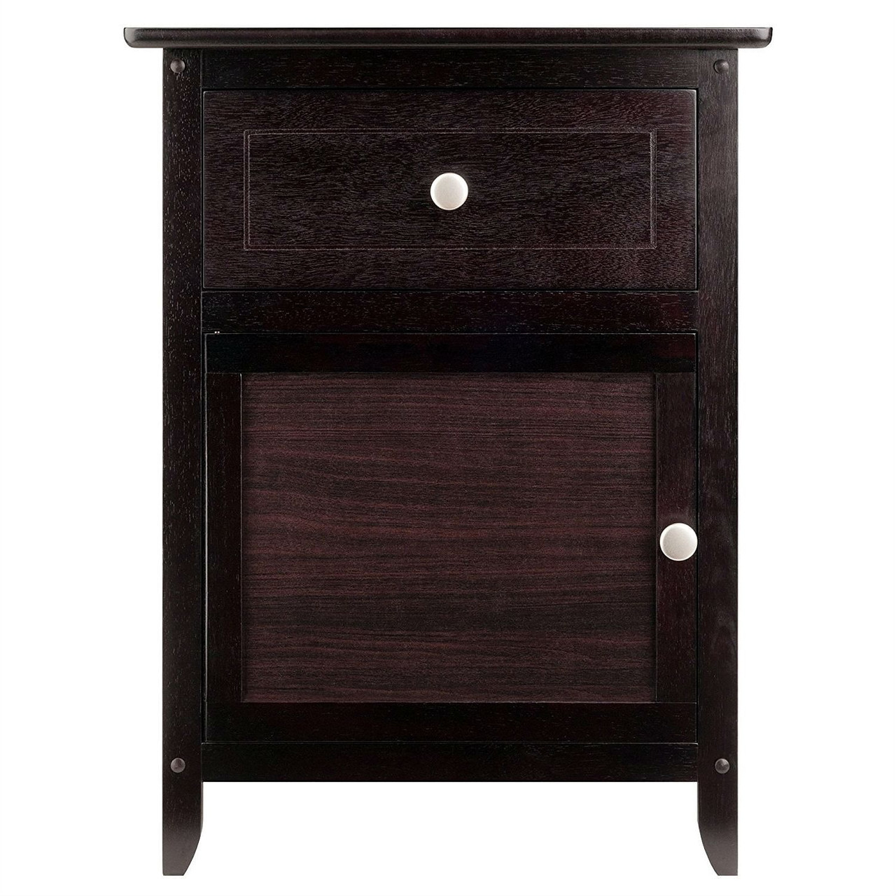 Espresso Wood End Table Nightstand Accent Table