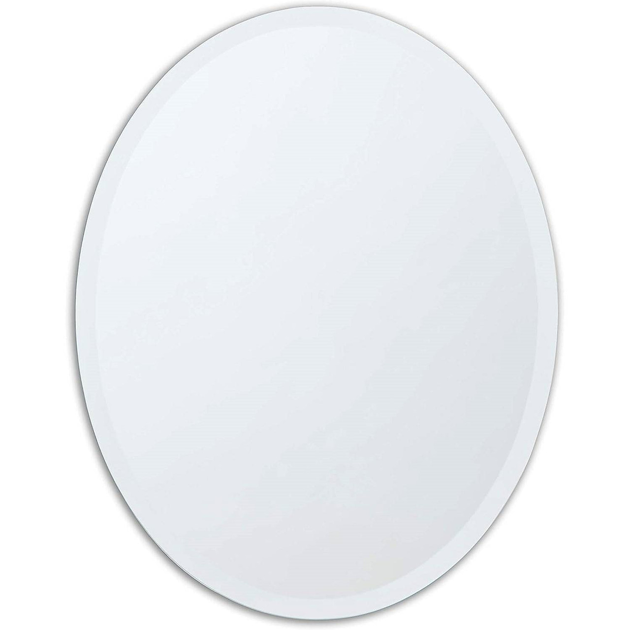 Oval Frameless 36-inch Beveled Bathroom Bedroom Living Room Vanity Wall Mirror