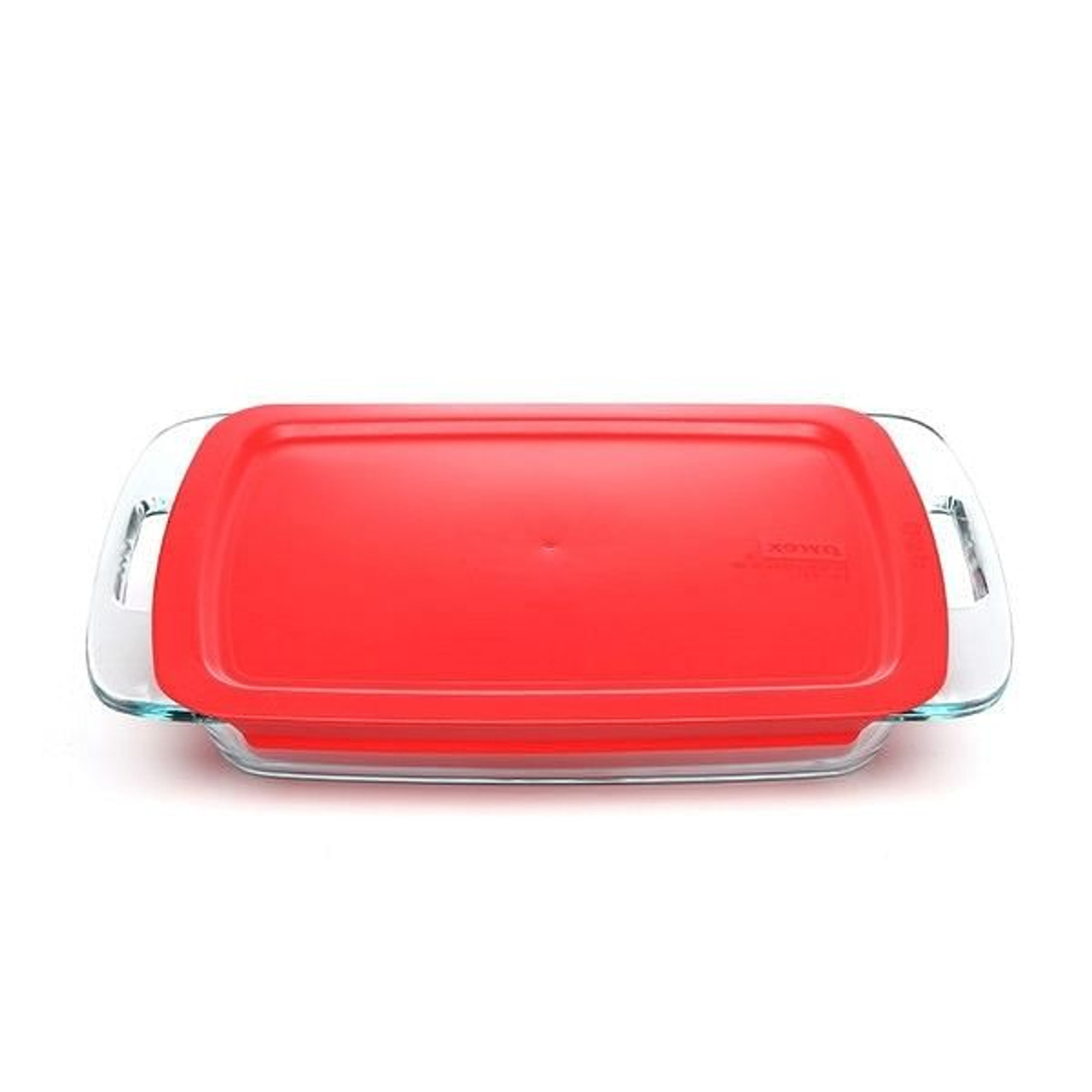 6-Piece Glass Bakeware Food Storage Set with Red Plastic Lids