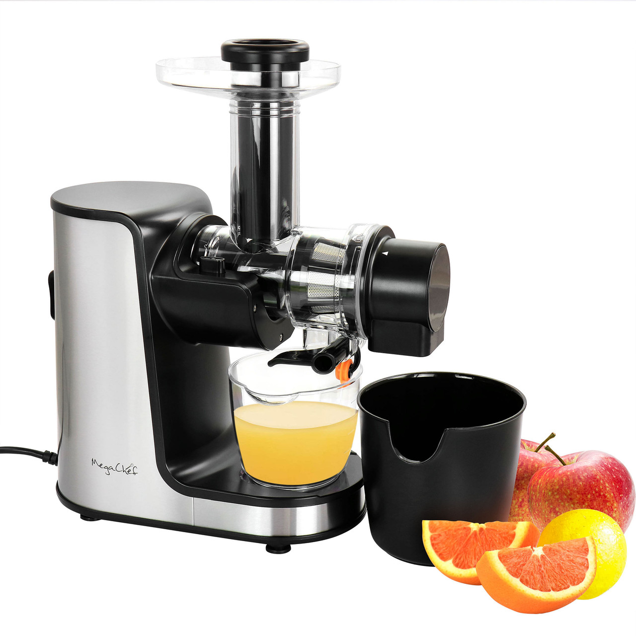 MegaChef Masticating Slow Juicer Extractor with Reverse Function, Cold Press Juicer Machine with Qu
