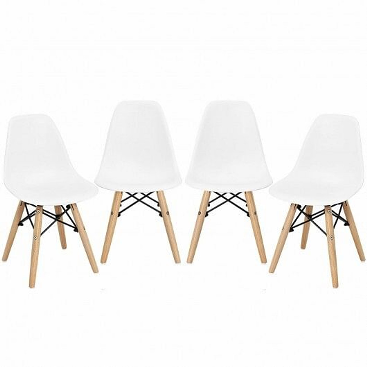 4 PCS Children Chair Set Medieval Style Dining Chairs with Wood Legs