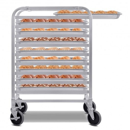 10 Sheets Aluminum Rolling Bakery Pan Rack
