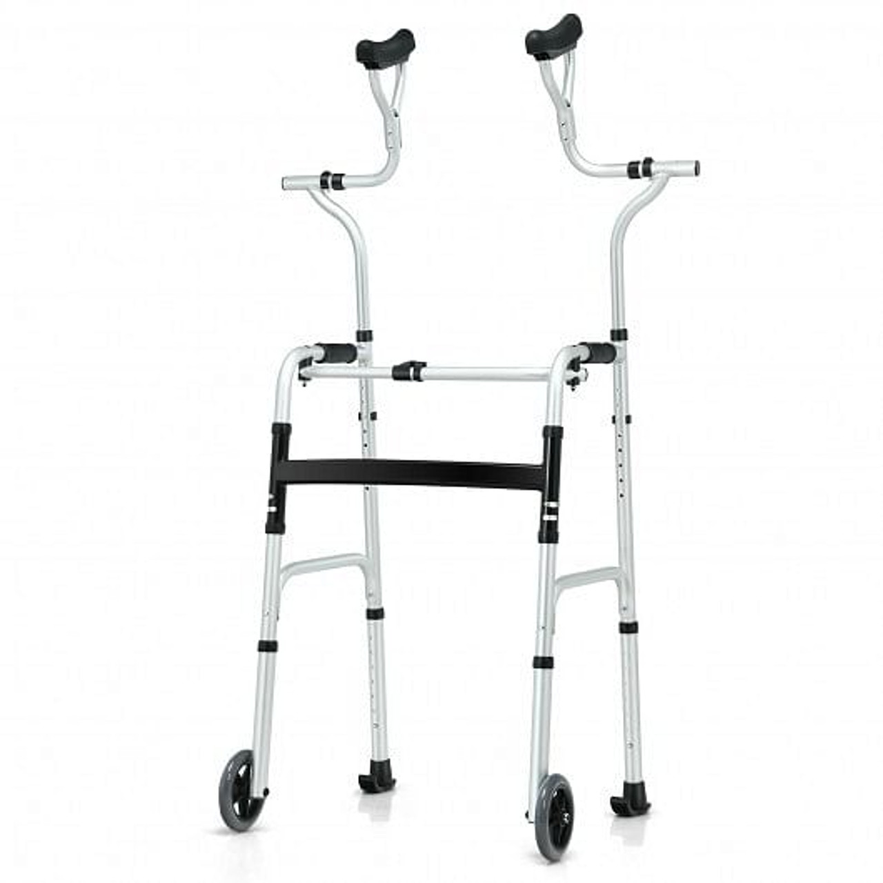 Foldable Rehabilitation Auxiliary Walker with 5 Inch Wheels